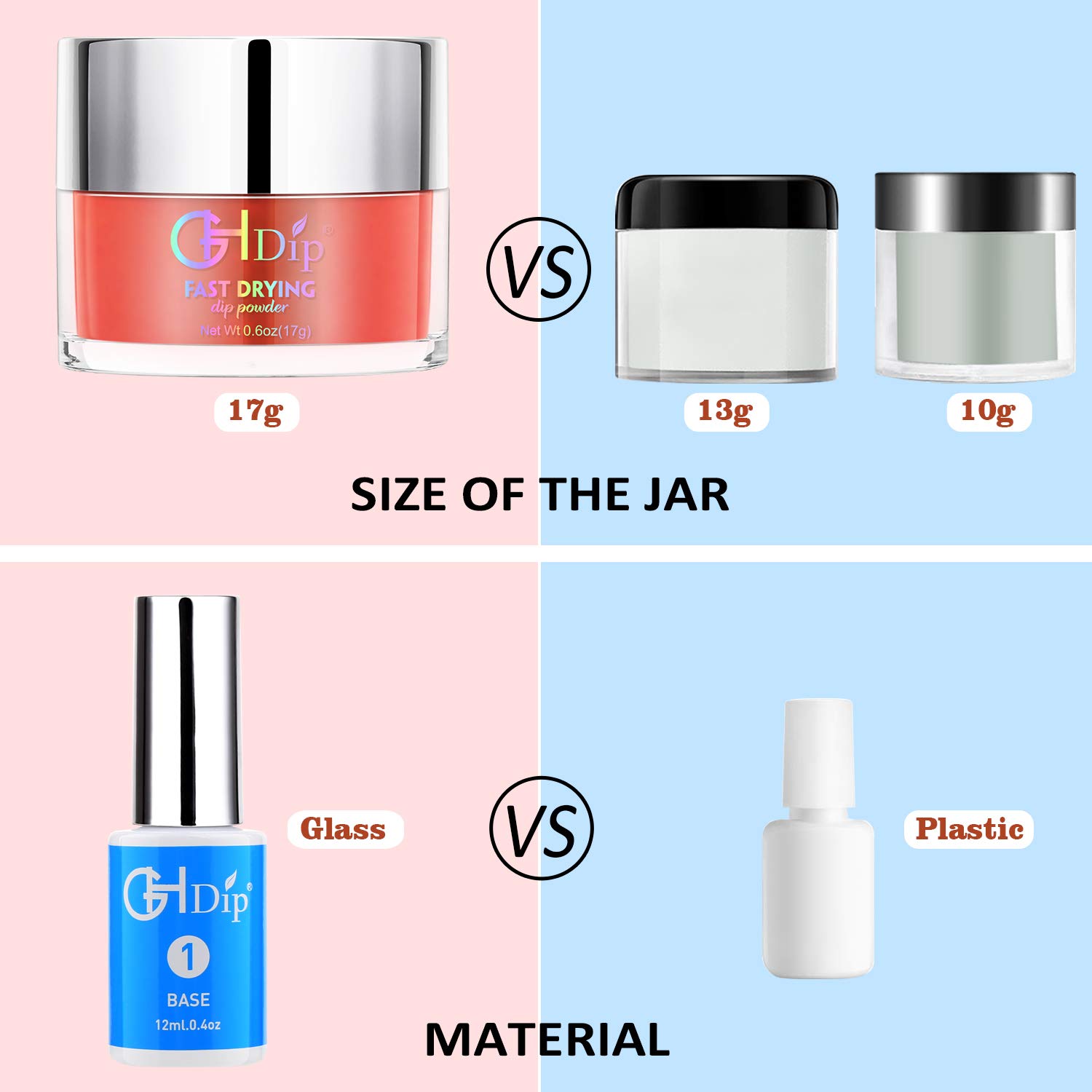 GH Dip Powder Nail Kit Acrylic Nail Dip Powder Kit G6401(shimmer nude) : Beauty