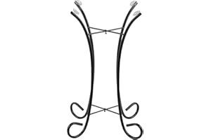 Alpine Corporation 23" Tall Outdoor Metal Bird Bath Stand Décor Accessory, Black