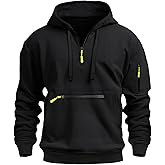 GYMBULLFIGHT Men's Fleece Hoodie Sweatshirts Athlectic Workout Long Sleeve Quarter Zip Pullover Hoodies With Pockets