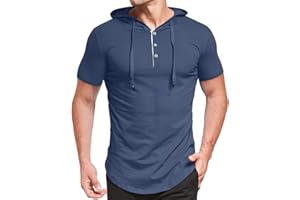 KUYIGO Men's S-5X Short&Long Sleeve Athletic Casual Plus Size Hoodies Sport Sweatshirt Hooded T-Shirts