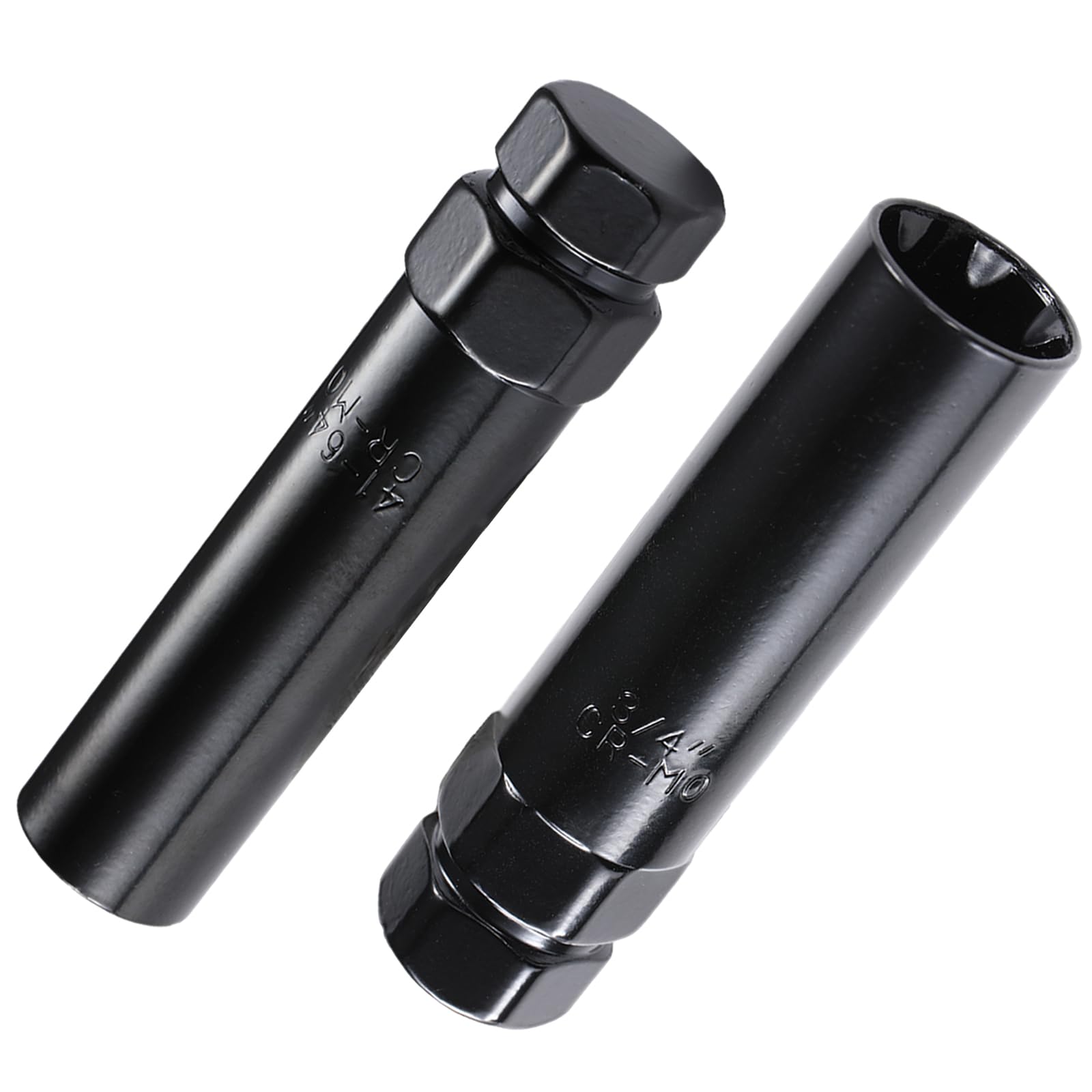 7 Spline Lug Nut Key 6 Spline Lug Nut Socket Removal Tool, 2 PCS Dual Hex Drive Aftermarket Wheel Lock Key Replacement for Lug Nuts (Black)