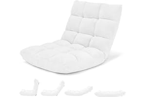 Giantex Floor Chair with Back Support, 14 Adjustable Position, Padded Sleeper Bed, Couch Recliner, Folding Gaming Floor Chair