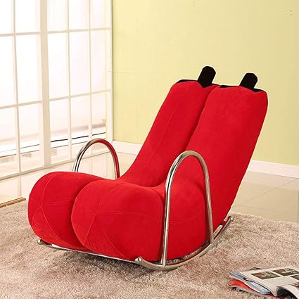 Hoiho Banana Recliner Rocking Chair With Wood Frame Steel Armchair