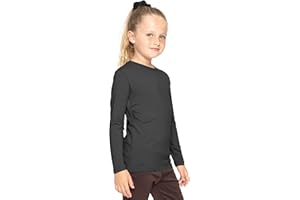 Girl's Oh So Soft Long Sleeve Top | Base Layer| Child 4-12, Black, 14