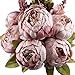 Leagel Fake Flowers Vintage Artificial Peony Silk Flowers Bouquet Wedding Home Decoration, Pack of 1 (Sweetened Bean)