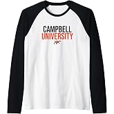 Campbell University Fighting Camels Stacked Raglan Baseball Tee