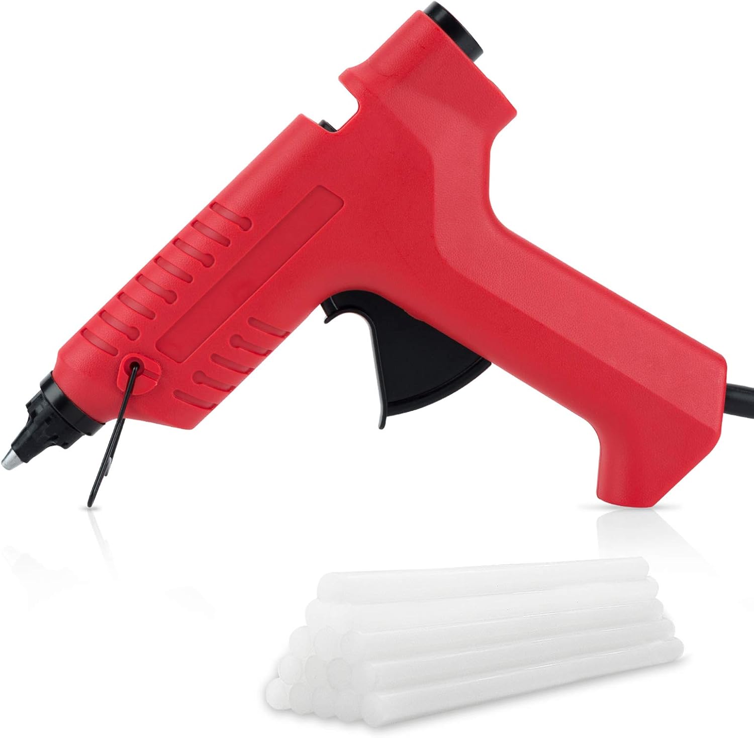 FL Hot Glue Gun, 80W High Temperature Hot Melt Glue Gun Kit with 15 pcs Glue Sticks, Packaging, DIY, Arts & Craft, Repairing and More, Red (FQ-188A)