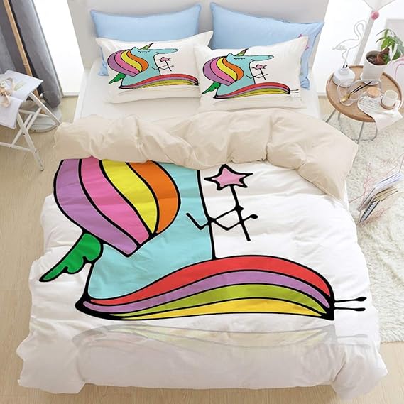 KASMILN Bedding Juego de Funda de Edredón,Doodle Dibujo de un Animal