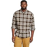Eddie Bauer Men's Eddie's Favorite Flannel Classic Fit Shirt - Plaid, Dk Peat, Large, Tall