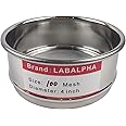 LABALPHA 100 Mesh Lab Sieves, Test Sieve #100 Mesh, 4'' Diameter, 304 Stainless Steel Wire Cloth (0.15mm)