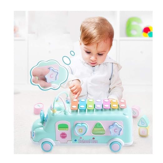 Auto Spiel Spiel Bus Mit Block Xylophon Musikinstrumente Ziehen Padagogische Lernfahrzeug Auto Spielzeug Fur Kinder Howard Multifunktionale Schulbus Klavierspielzeug Baby Kleinkindspielzeug Baby