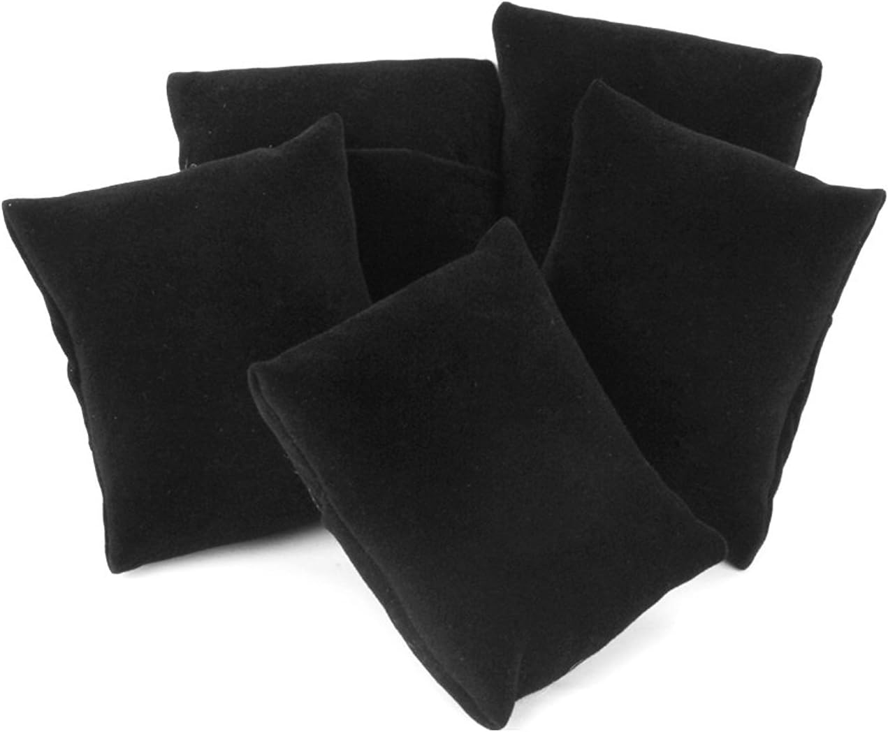 WEIYI 5 Pcs Velvet Bracelet Watch Jewelry Display Pillow (Black)