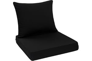 IN4 Care Outdoor Deep Seat Cushion Set 24 x 24 Inch, Waterproof Patio Furniture Cushions with Removable Cover, Outdoor Chair 