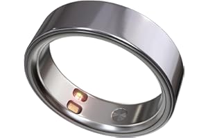 ELENVA Smart Ring Health Tracker 5ATM Waterproof Sport Ring Exclusive Vibration Alerts Titanium Blood Oxygen/Sleep/Emotional Management Women Cycle Prediction Compatible with iOS/Android Silver 8.5