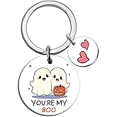 Halloween Boo Basket Stuffers for Women Adults Teens Ghost Keychain Halloween Gifts for Women Boo Basket Ideas for Best Friend Couple Boyfriend Girlfriend Wife Husband Gifts You Are My Boos Keychain