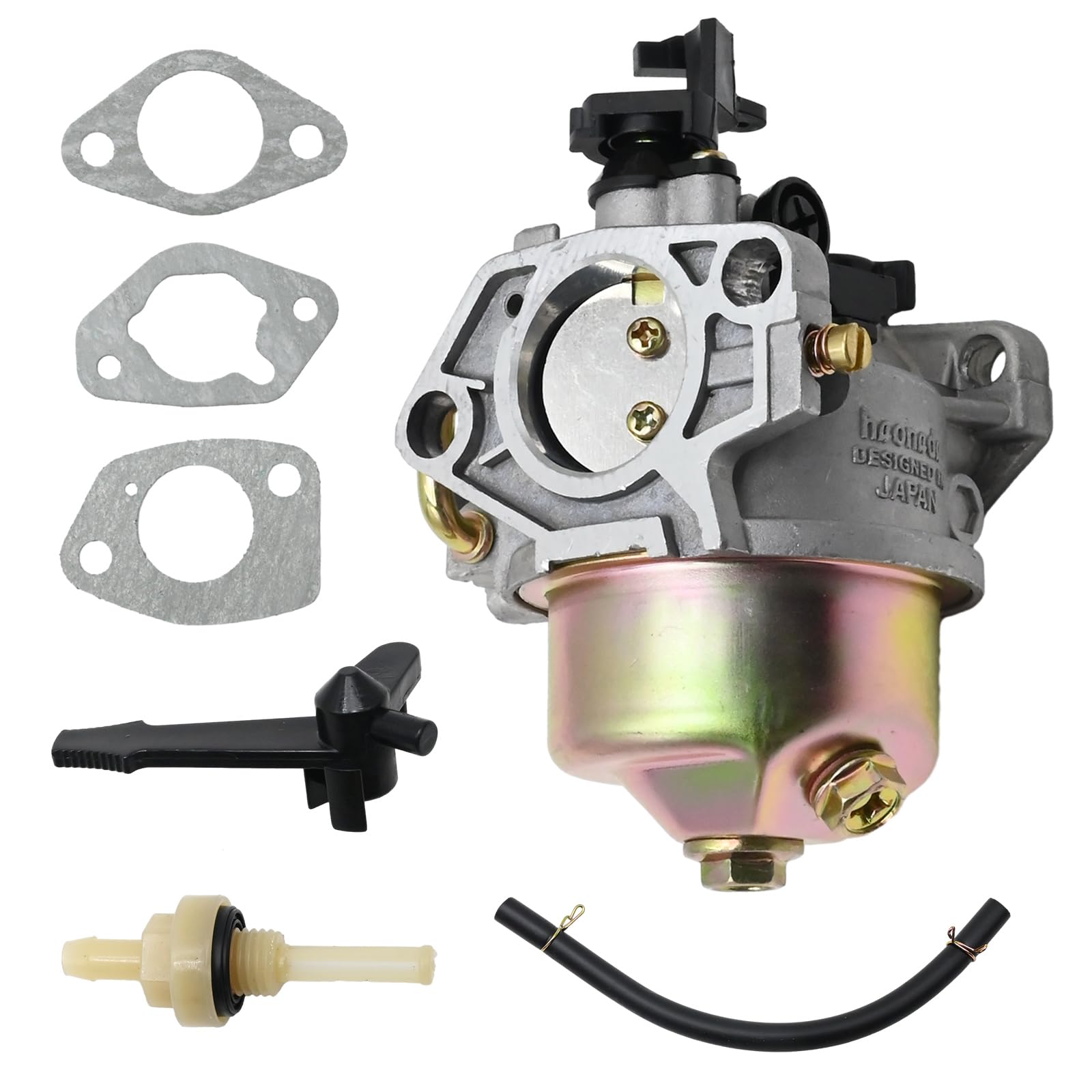 Hoypeyfiy 16100-ZF6-V01 Carburetor Kit with Gasket Fuel Filter Replacement for Honda GX340 GX390 GX340U1 1HP 13HP 14-Stroke Engine Lawn Mower Tiller Cultivator