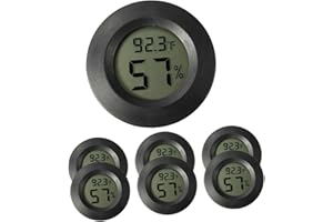 OFFSCH Hygrometer for Reptile Tank Terrarium 7pcs Set Acrylic Embedded Humidity and Temperature Gauge