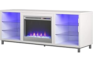 Ameriwood Home Lumina Fireplace TV Stand for TVs up to 70", White