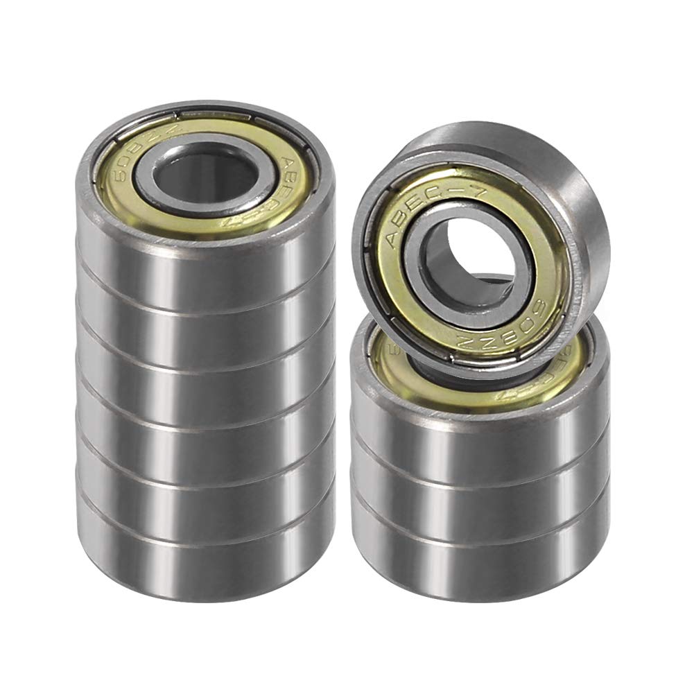 ALMOCN 10PCS 608ZZ Deep Groove Ball Bearings 608 ZZ Metal Seal Bearings Double Shield 8x22x7mm,for 3D Printer RepRap Wheel,Skateboard Bearings