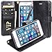 iPhone 7 Case, Moze iPhone 7 Wallet Case [4 Card Slots ] [Wrist Strap] [Stand Feature] PU Leather Flip Wallet Case Cover for iPhone 7 (4.7) -Black