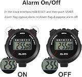 BEHAHAI Digital Stopwatch Timer Large Display Lap Split Training Clock Black view 4