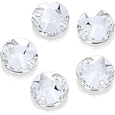 DONGZHOU Round Crystal Sew On Rhinestones Flatback Fancy Stone K5 Rhinestones with Holes Sewing Crystals Gemstone Strass for Clothes, Garments, Dress, Jewelry, Belt，Shoes and DIY 12