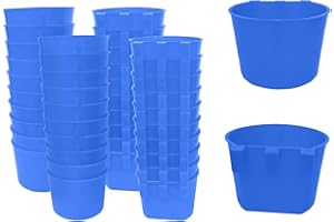 AMZSYLV Pack of 40 Cage Cups Birds Feeders Seed Bowl Chicken Feeding Watering Dish Rabbit Water Food Hanging Wire Cages Box 8 oz Coop Cups for Pet Parrot Parakeet Game Fowl Poultry Pigeon