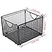Set of 2 Modern Black Metal Mesh Foldable Office File Folder Organizer Rack Storage Crate
