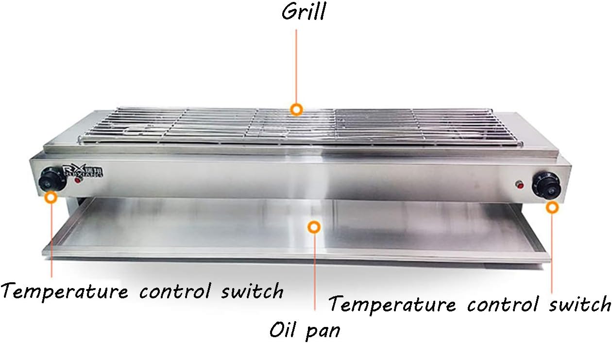 review WYQ Electric Grill, Multi-Function Stainless Steel Smokeless Grill, Suitable for Outdoor Courtyard Camping Trip Hiking