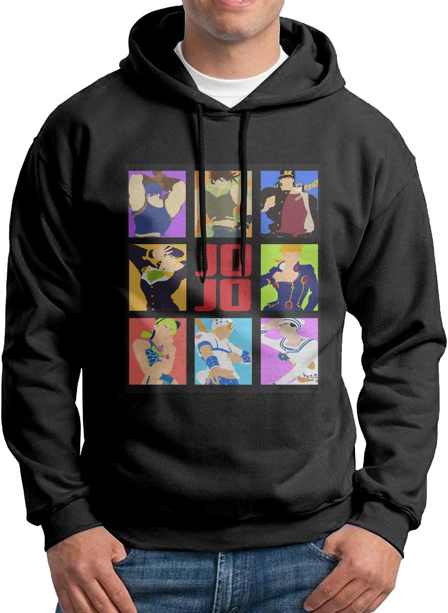 XINSHOUS JoJo's Bizarre Adventure Men's Pullover Hooded Sweatshirt