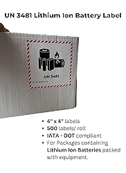 Lithium Ion Battery Label- 4" x 4" High Adhesive