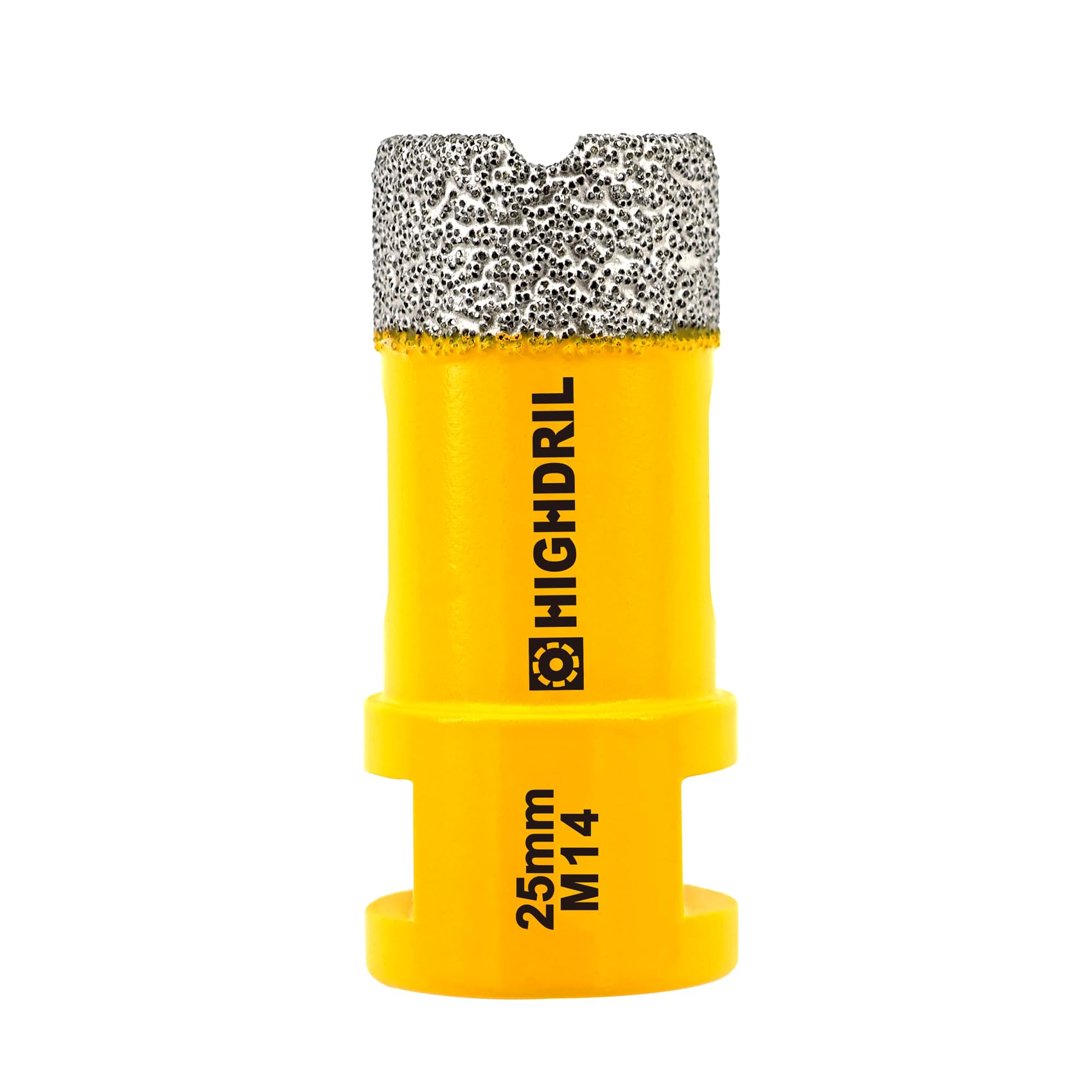 HIGHDRIL Diamond Core Drill Bit - 1"(25mm) with M14 Thread Dry drilling for Porcelain Tile Ceramic Granite Marble Stone Masonry Brick for Angle Grinders