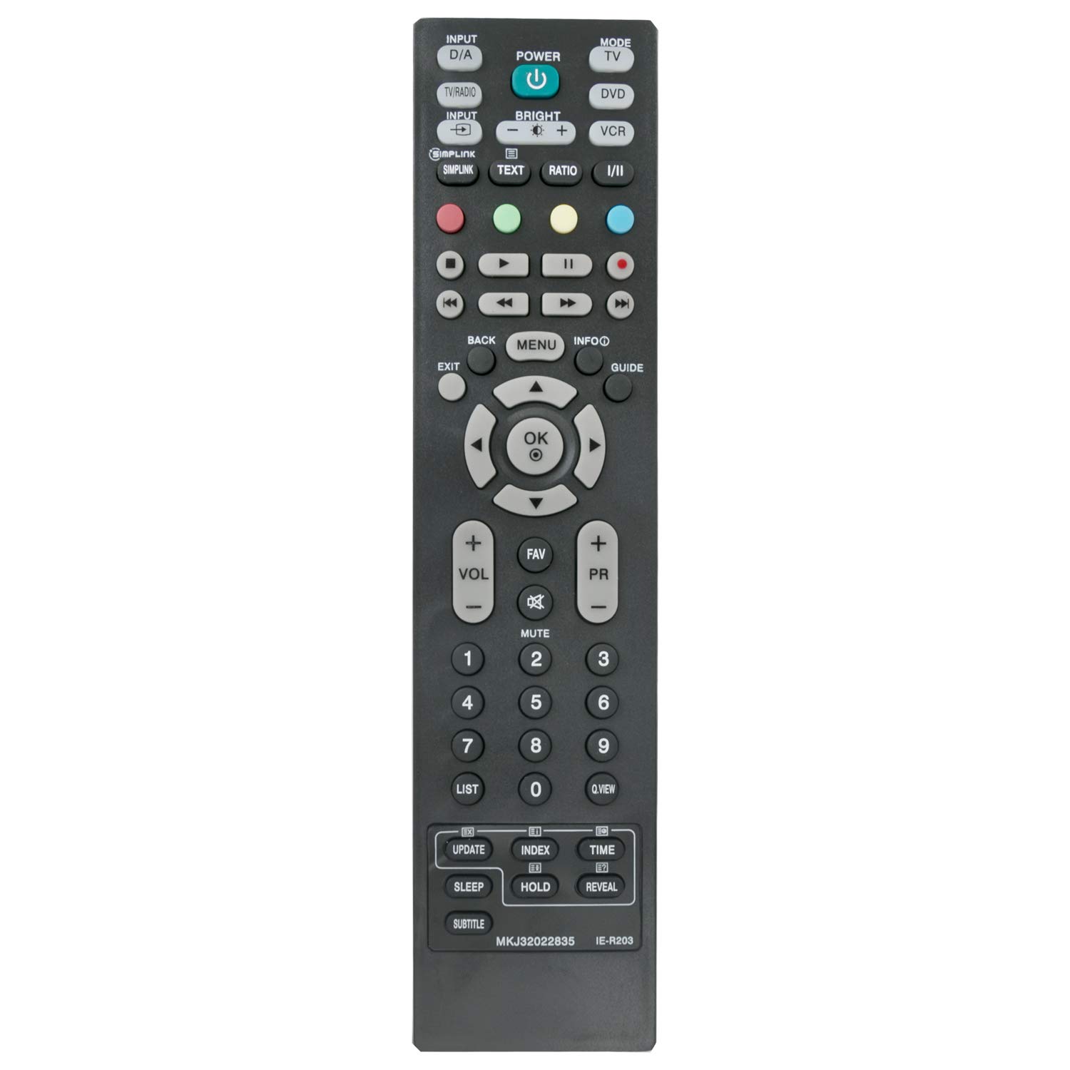 VINABTY MKJ32022835 Replaced Remote For LG 26LB75 26LC42-ZB 26LC45 37LC42 37LC42-ZC 37LC45 37LC56-ZC 37LG7500 42PC55 42PC55-ZB 42PC56 42PC56-ZD 42PG3500 42PG6900-ZF 47LF65 47LG5500-ZB 47LG7500 50PC56
