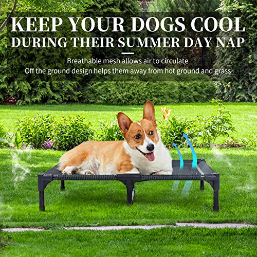 ANWA Elevated Dog Bed Large, Cooling Raised Dog Bed Outdoor & Indoor