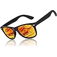 LINVO Polarized Sunglasses for Men Driving Sun glasses Shades 80's Retro Style Design Square