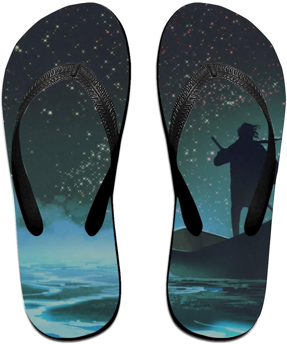 Liaosax Summer Flip Flops A Man Rowing A Boat Fancy Flip Flops for Men for Casual