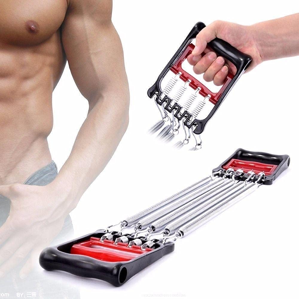 Chest Expander | Hand Gripper Arm Pull Bar Arm Muscle Exerciser with 5 Springs