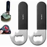 Magnetic 2-IN-1 Ring-Pull Can Opener, Beer Bottle Opener, Manual Can Opener Easy for Seniors, Pet Food, Cat Cans, Beer, Gadgets for People with Arthritis, kitchen gadgets, 2-Pack