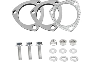 WEDFISH 3" Exhaust Flange Gasket with 3 Exhaust Bolts Tool Set,Stainless Steel Exhaust Flange Repair Kit for Securing Exhaust System Component,Durable Car Accessories Exhaust Gaskets Kit (3")