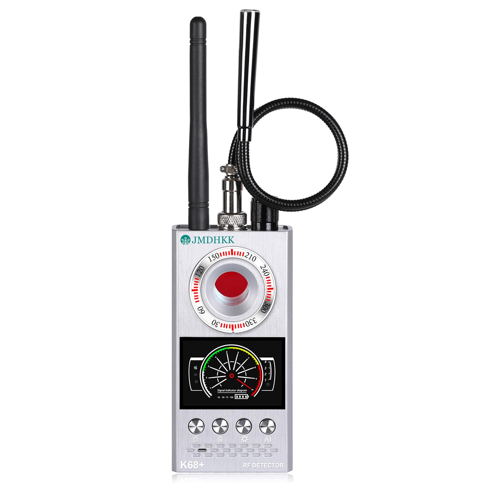 JMDHKK Hidden Camera Detectors, Bug Detector Advanced Privacy Guardian: Comprehensive Detection for Cameras, Magnetic - Essential for Secure Travel, Home, and Office (Silver)