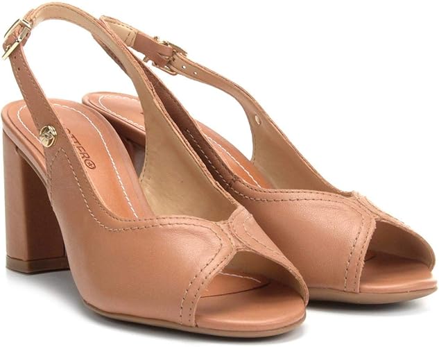 sandalia chanel salto grosso