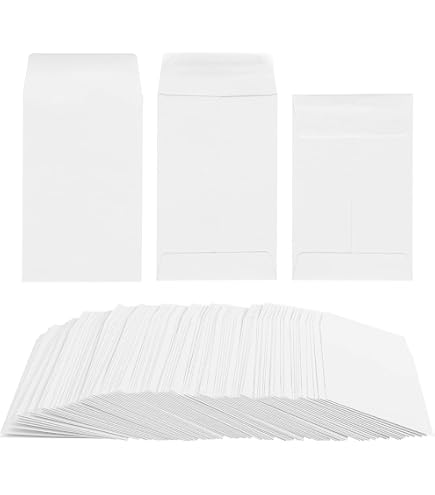 1000 Pack 2.5"x2.5" White Coin Envelopes - Pre-gummed Flap, Acid-Free Paper