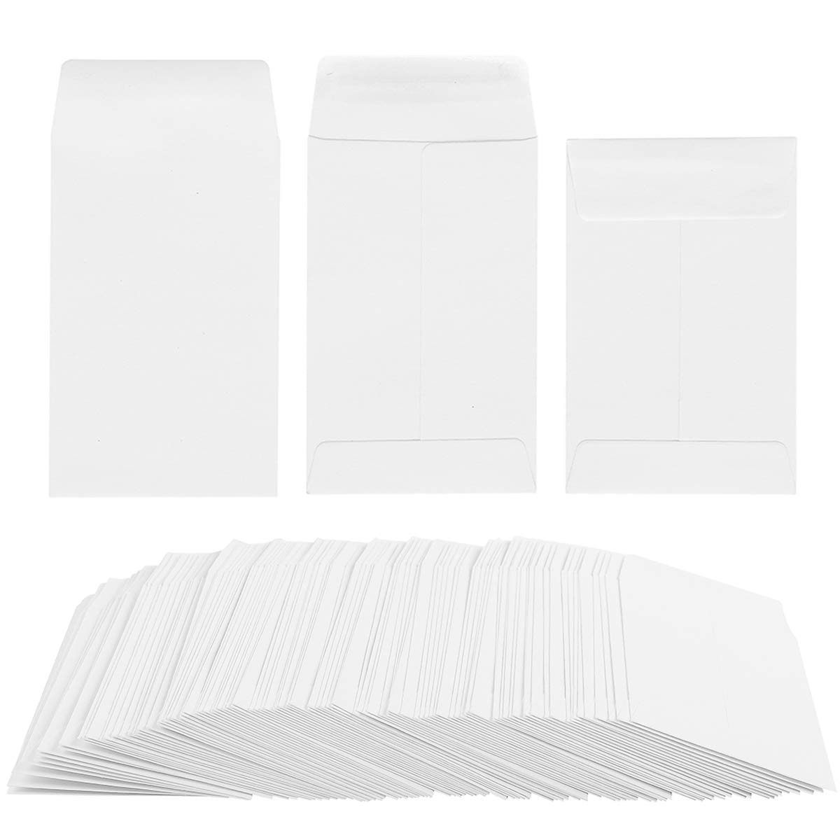 Photo 1 of 100 Pack White Small Coin Envelopes Self-Adhesive Kraft Paper Seed Envelopes Mini Parts Small Items Stamps Storage Packets Envelopes for Garden, Office or Wedding Gift (2.25"×3.5")