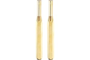 HARFINGTON 2pcs Brass Punch 1/4" Non-marring Drive Pin Punch Cylindrical Alignment Punches for Watch Repair Jewelry and Craft