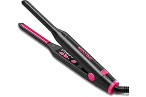 MELYDO Small Flat Irons for Short Hair, 3/10" Pencil Flat Iron with Adjustable Temp Mini Hair Straightener for Edges Pixie Cut and Bangs, Tiny Hair Straightener with Floating Plates, Auto Shut Off