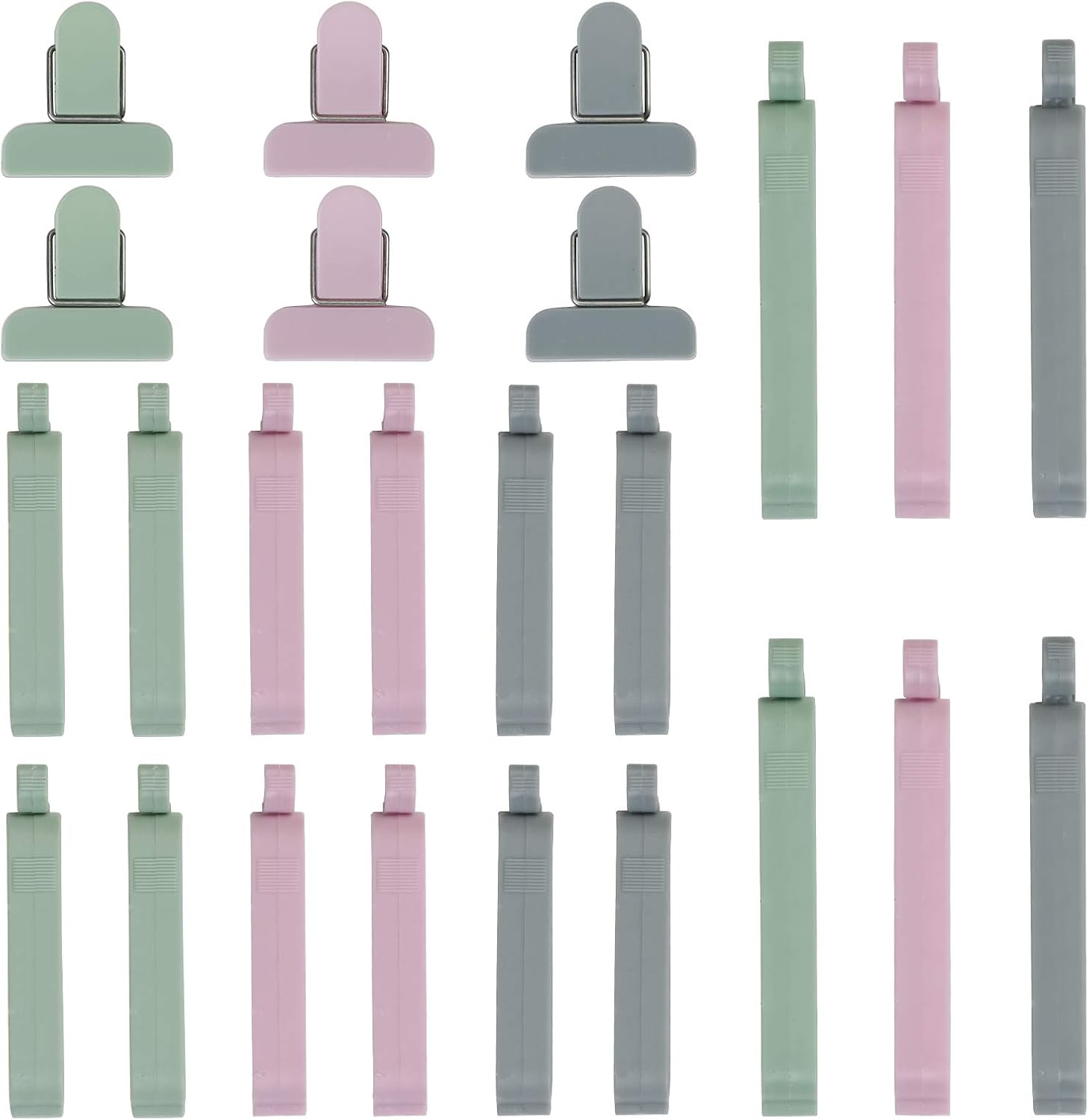 Sealing Clips SEELOK 24 Pcs 3 Sizes Plastic Bag Clips Clamp Colorful