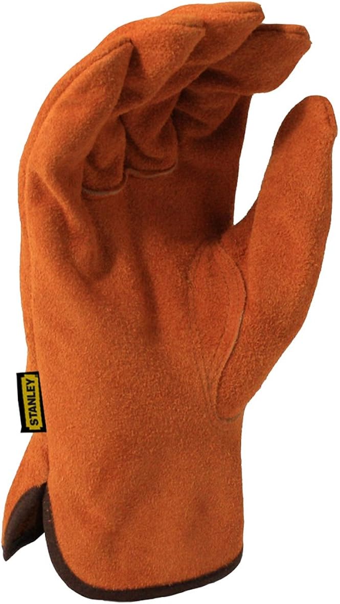 STANLEY Unisex SY710L Split Leather Cowhide Glove, Light Brown, Itm - Image 3