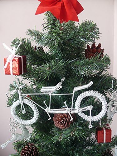 Unique Metal Crafts Gift Art Road Tandem LOVE Bike Model Wedding Christmas Tree Ornaments Decorations Decor Bicycle Cake topper Toys Artwork for Men/women/boys/girls/kids/cyclists/party supplies