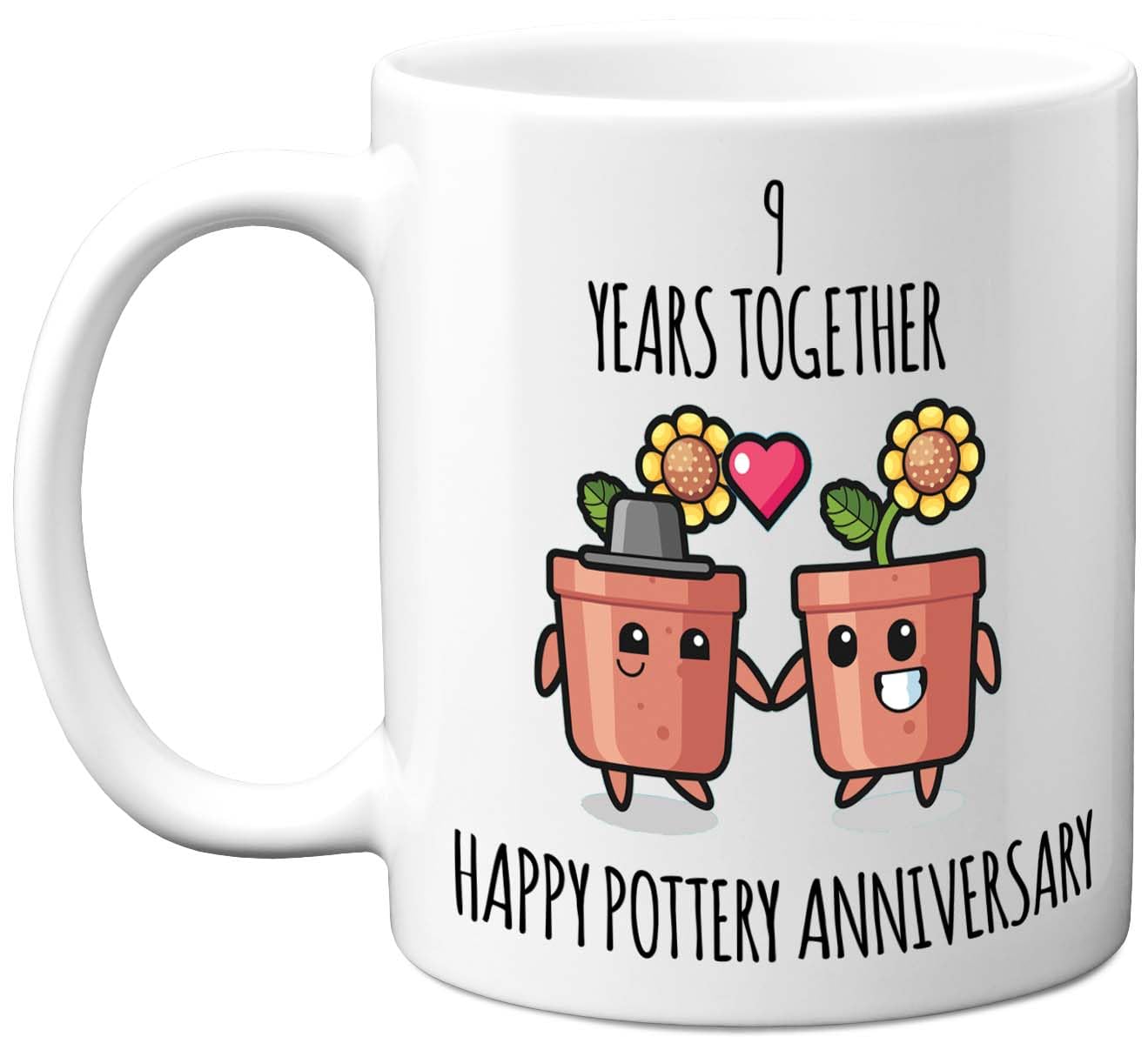 9th Anniversary Mug Gift for Men Women - 9 Years Together - Happy Willow Anniversary Wedding for Husband Wife Mum Dad Brother Sister, 11oz Ceramic Coffee Mugs Gifts