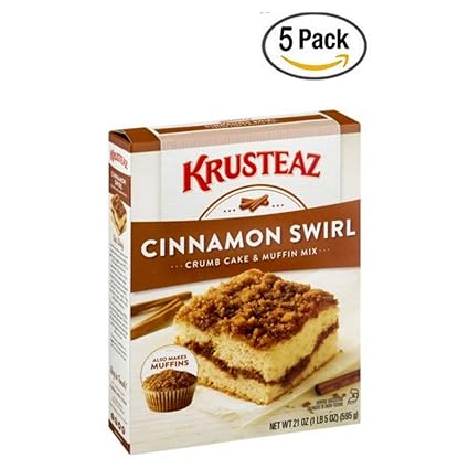 Krusteaz Cinnamon Swirl Crumb Cake And Muffin Mix 21 Oz Box 5 Pack Amazon Com Grocery Gourmet Food